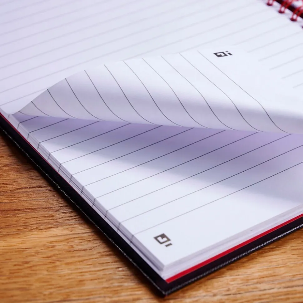 Black N' Red 1-Subject Professional Notebooks, 8.5" x 11", Wide Ruled, 70 Sheets, Black (K67030)