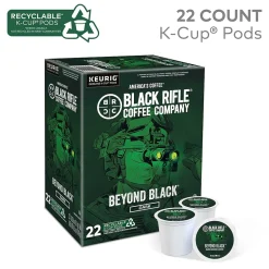 Black Rifle Coffee Company Beyond Black Coffee Keurig® K-Cup® Pods, Dark Roast, 22/Box (5000384043)