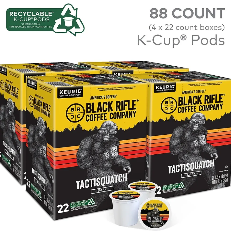Black Rifle Coffee Company Tactisquatch Coffee Keurig® K-Cup® Pods, Dark Roast, 88/Carton (5000384046CT)