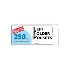 Blanks/USA® 8 7/8" x 4" 80 lbs. Matte Cover Left Folder With One Pocket, White, 250/Pack