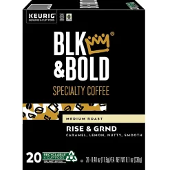 BLK & Bold Rise & GRND Coffee Keurig® K-Cup® Pods, Medium Roast, 20/Box (OKB90055)