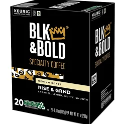 BLK & Bold Rise & GRND Coffee Keurig® K-Cup® Pods, Medium Roast, 80/Carton (OKB90055CT)