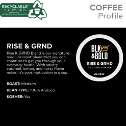 BLK & Bold Rise & GRND Coffee Keurig® K-Cup® Pods, Medium Roast, 80/Carton (OKB90055CT)