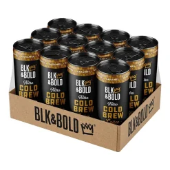 BLK & Bold Smoove Operator Caramel Nitro Cold Brew Coffee, Dark Roast, 7.5 oz., 12/Box (006-01-0003)