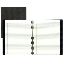 Blueline EcoLogix NotePro 1-Subject Professional Notebooks, 8.5" x 11", College Ruled, 100 Sheets, Black (REDA10200EBLK)