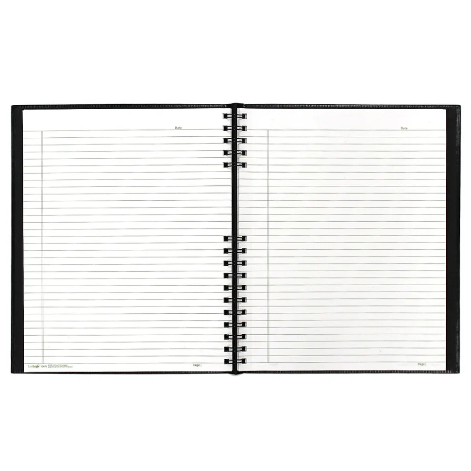 Blueline EcoLogix NotePro 1-Subject Professional Notebooks, 8.5" x 11", College Ruled, 100 Sheets, Black (REDA10200EBLK)