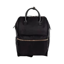 Bond Street Black Genuine Leather Backpack/Tote Bag, Medium (BKP5029BS-BLACK)