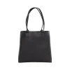 Bond Street Black Vegan Leather Tote Bag, Medium (LBG5054BS-BLACK)