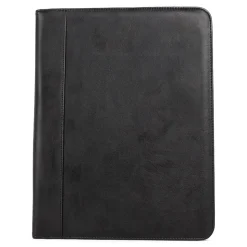Bond Street Faux Leather Padfolio with Zipper Closure, Black (WRC5043BS-Black)