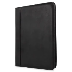 Bond Street Faux Leather Padfolio with Zipper Closure, Black (WRC5043BS-Black)