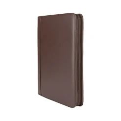 Bond Street Faux Leather Padfolio with Zipper Closure, Brown (WRC5043BS-BROWN)