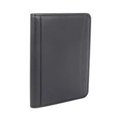 Bond Street Faux Leather Padfolio with Zipper Closure, Black (WRC1512BS-BLACK)