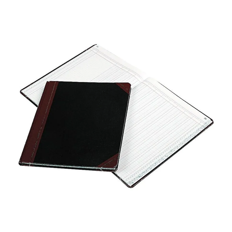 Boorum & Pease 1602 1/2 Series Columnar Book, 12 Columns, 10.13" x 12.25", Black, 75 Sheets/Book (1602 1/2-150-12)