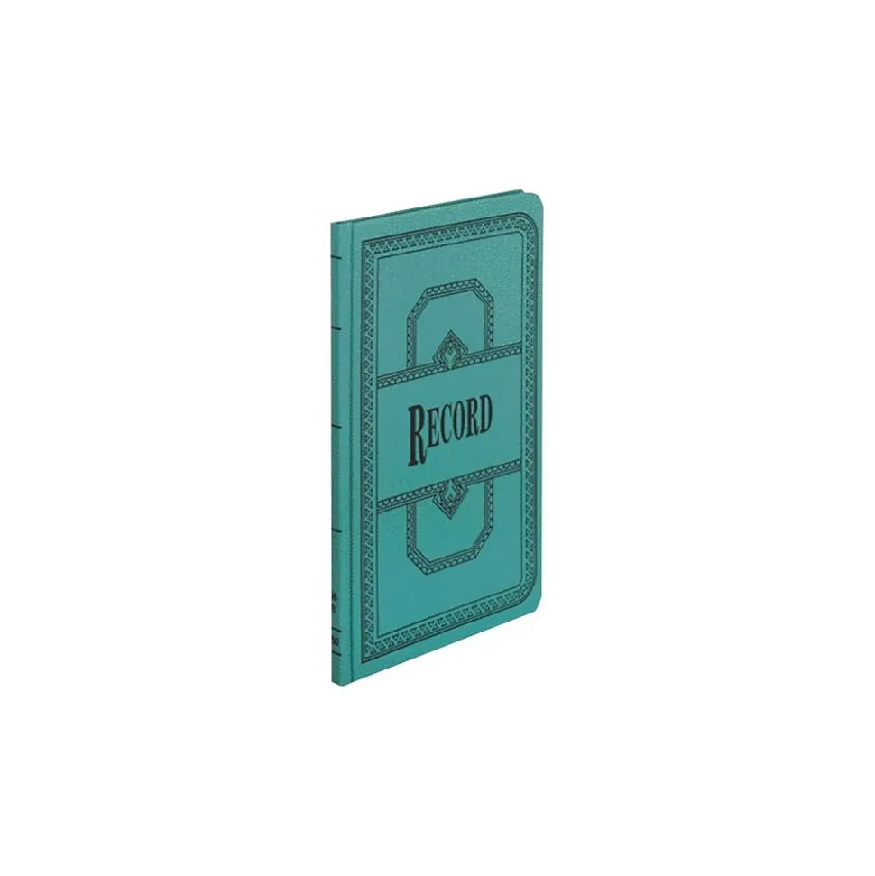 Boorum & Pease 66 Series Record Book, 7.63"W x 12.13"H x 0.75"D, Blue, 75 Sheets/Book (66-150-R)