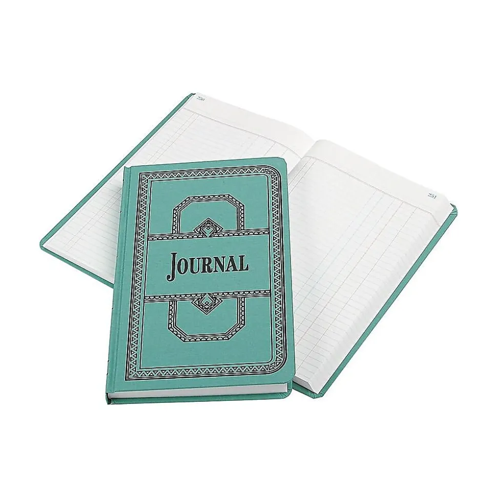 Boorum & Pease 66 Series Record Book, 7.63"W x 12.13"H x 1"D, Blue, 250 Sheets/Book (66-500-J)