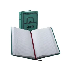 Boorum & Pease 66 Series Record Book, 7.63" x 12.13", Blue, 250 Sheets/Book (66-500-R)