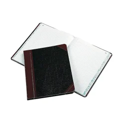 Boorum & Pease 21 Series Record Book, 8.13"W x 10.38"H, Black, 75 Sheets/Book (21-150-R)