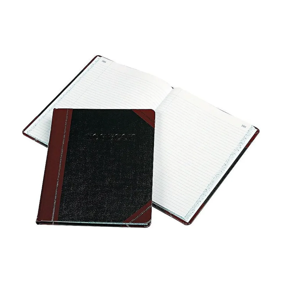 Boorum & Pease Log Record Book, 8.13"W x 10.38"H, Black, 75 Sheets/Book (G21-150-R)