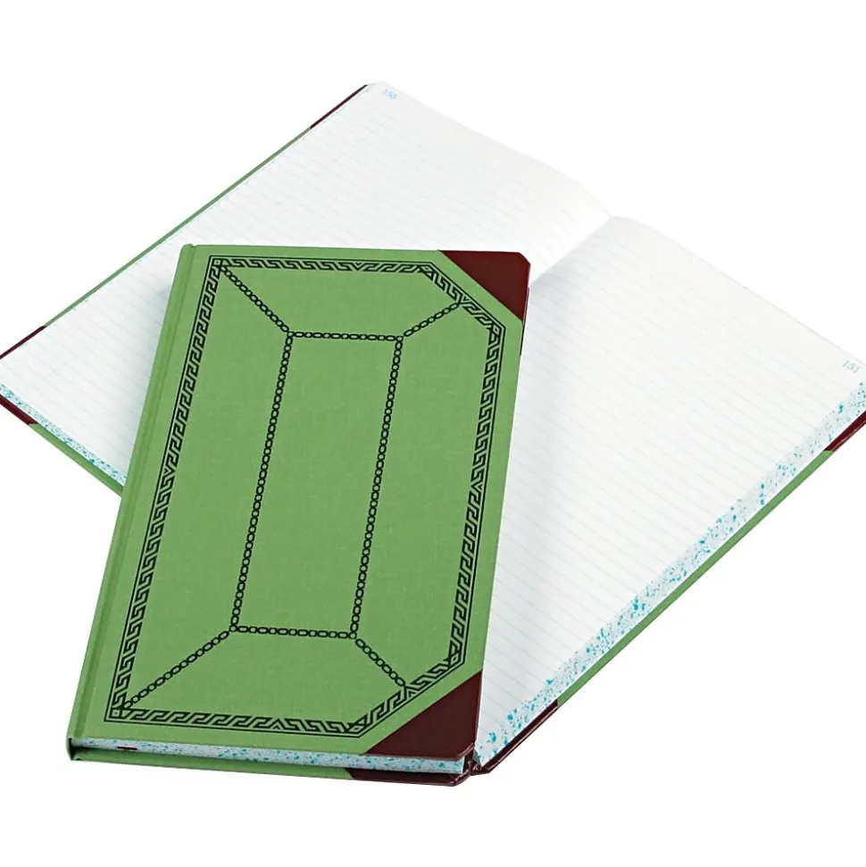 Boorum & Pease Record Book, 7 5/8" x 12 1/2", Green, 150 Sheets/Book (67 1/8-300-R)