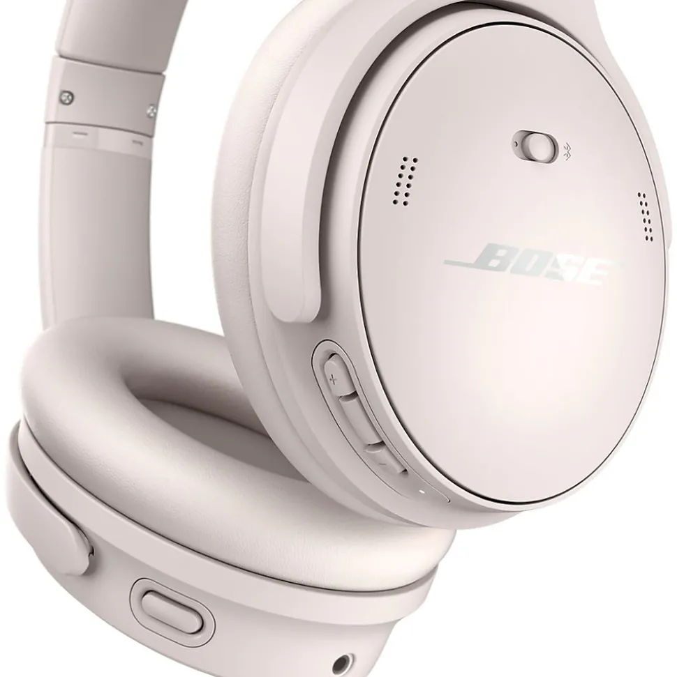 Bose QuietComfort Wireless Active Noise Cancelling Over-the-Ear Headphones, White Smoke (884367-0200)