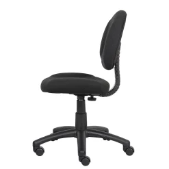 Boss Armless Ergonomic Fabric Swivel Task Chair, Black (B315-BK)