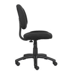 Boss Armless Ergonomic Fabric Swivel Task Chair, Black (B315-BK)