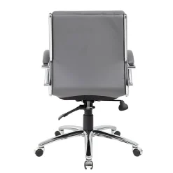 BOSS® Caresoft Plus Executive Series Mid Back Executive Chair with Metal Chrome Finish, Grey (B9476-GY)