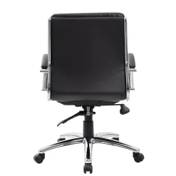 Boss CaresoftPlus Executive Series High Back Executive Chair with Metal Chrome Finish, Black (B9476-BK)