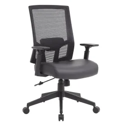 Boss Office Products Mesh/Vinyl Swivel Task Chair, Black (B6044AM-BK)