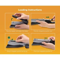 Bostitch InPower 25 Desktop Stapler, 25-Sheet Capacity, Black/Gray (PPR1100)