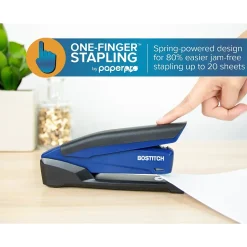 Bostitch InPower Spring-Powered Desktop Stapler, 20-Sheet, Blue/Black (1122)
