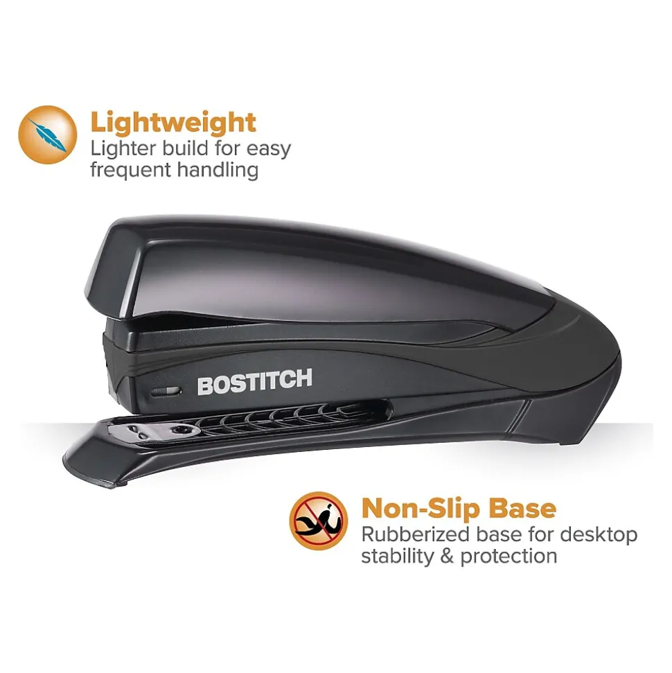 Bostitch Inspire Desktop Stapler, 20-Sheet Capacity, Staples Included, Black (1429-BLK)