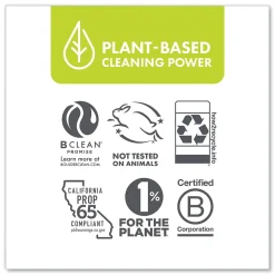 Boulder Clean Disinfectant Cleaner, Lemon Scent, 128 oz Bottle, 4/Carton (BCL003137CT)