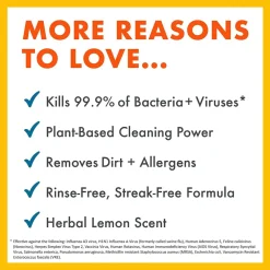 Boulder Clean Disinfecting Cleaner Refill, Lemon Scent, 1 Gal. (003137)