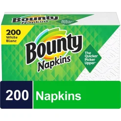 Bounty Quilted Napkin, 1-ply, White, 200 Napkins/Pack (34885.)