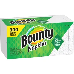 Bounty Quilted Napkin, 1-ply, White, 200 Napkins/Pack (34885.)