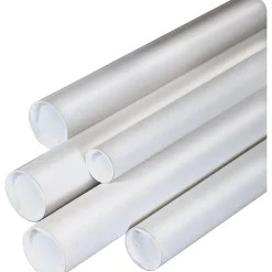 Box Partners White Mailing Tubes, 1-1/2" x 18", 50/Case
