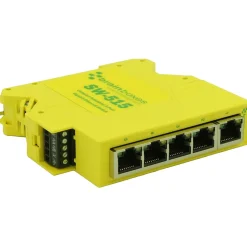 Brainboxes Industrial 5-Port Gigabit Ethernet Unmanaged Switch, 10/100/1000 Mbps, Yellow (SW-515)