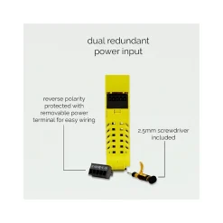 Brainboxes Industrial 4-Port Gigabit Ethernet Unmanaged Switch, Yellow (SW-584)