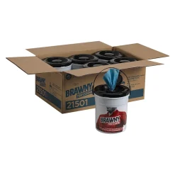 Brawny Industrial Cloth Cleaning Wipers, Blue, 84 Wipers/Box (21501)