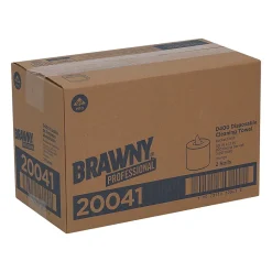 Brawny Professional D400 Durable Fibers Cleaning Wipers, 13" x 9.9", Orange, 200 Sheets/Roll, 2/Carton (20041)