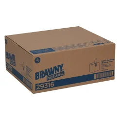 Brawny Professional H600 Synthetic Fiber Cleaning Wipers, 12.5" x 9.1", White, 200 Wipers/Box, 10/Carton (29316)