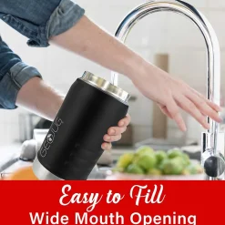 Brentwood Geojug Stainless Steel Double Walled Sports Water Jug, 64 oz., Black (G-1900BK)