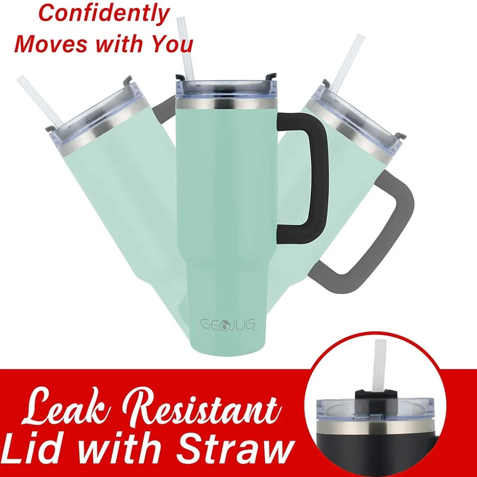 Brentwood Geojug Stainless Steel Double Walled Tumbler Cup, 40 oz., Blue (CMB-1200BL)