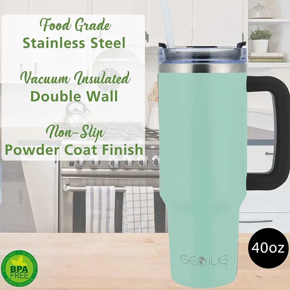Brentwood Geojug Stainless Steel Double Walled Tumbler Cup, 40 oz., Blue (CMB-1200BL)