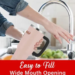 Brentwood Geojug Stainless Steel Double Walled Tumbler Cup, 40 oz., Pink (CMB-1200PK)