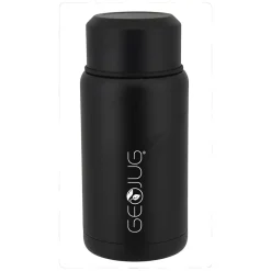 Brentwood Geojug Stainless Steel Double Walled Food Jar with Bowl & Folding Spoon, 25 oz., Black (FTS-750BK)