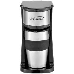 Brentwood Portable Single-Serve Coffee Maker with 14-Oz. Travel Mug, Black (TS-113BK)