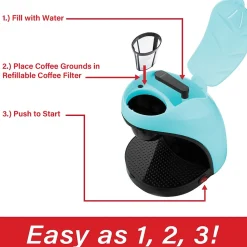 Brentwood Single-Serve Coffee Maker with Mug, Blue (TS-112BL)