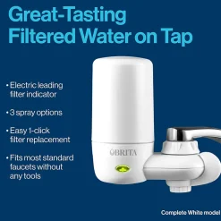 Brita On Tap Water Filtration System Faucets Replacement Filters, White (36309)